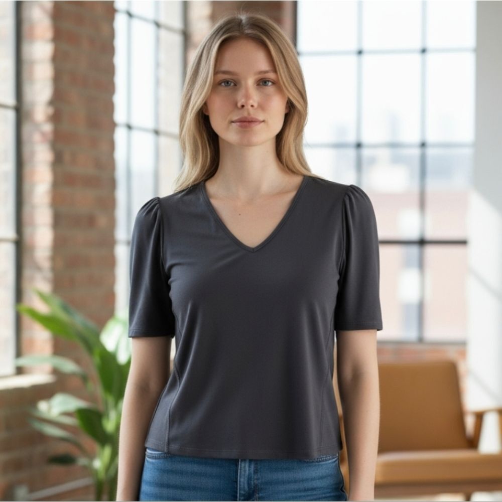 White Birch Black Fitted Crop Tee